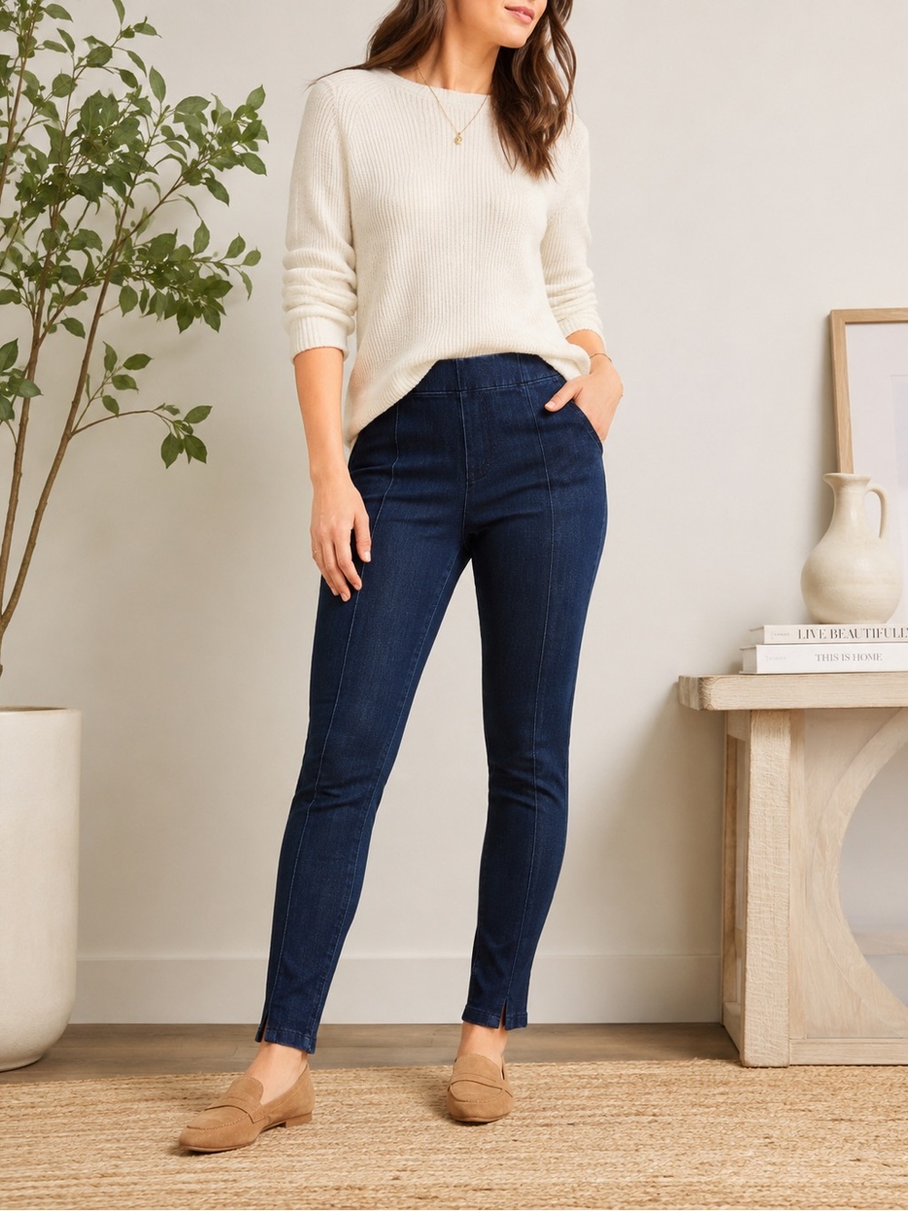 Pilcro & The Letterpress Anthropologie High-Rise Denim Leggings Pull-On Jeans 25